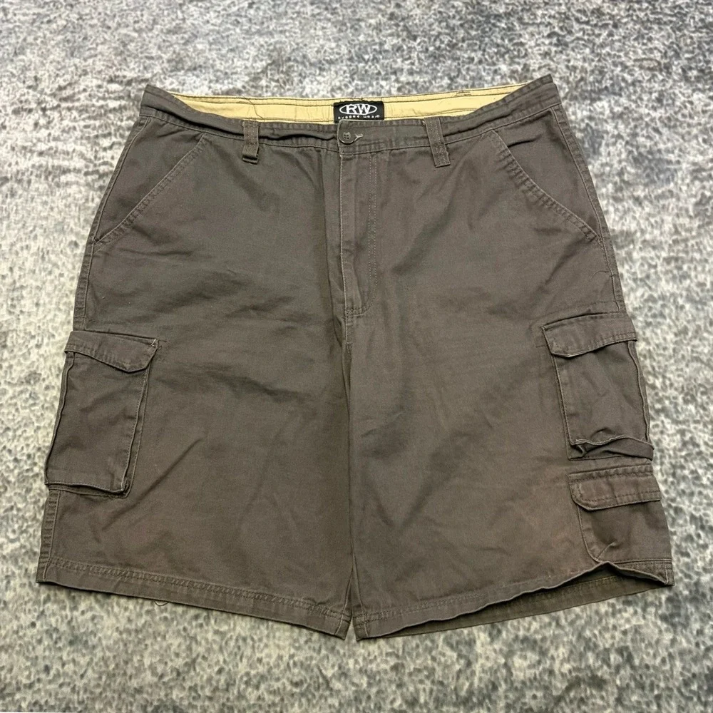 Rugged Wear Cargo Shorts Mens 38 Brown Outdoor Utility Hiking Skater Y2K